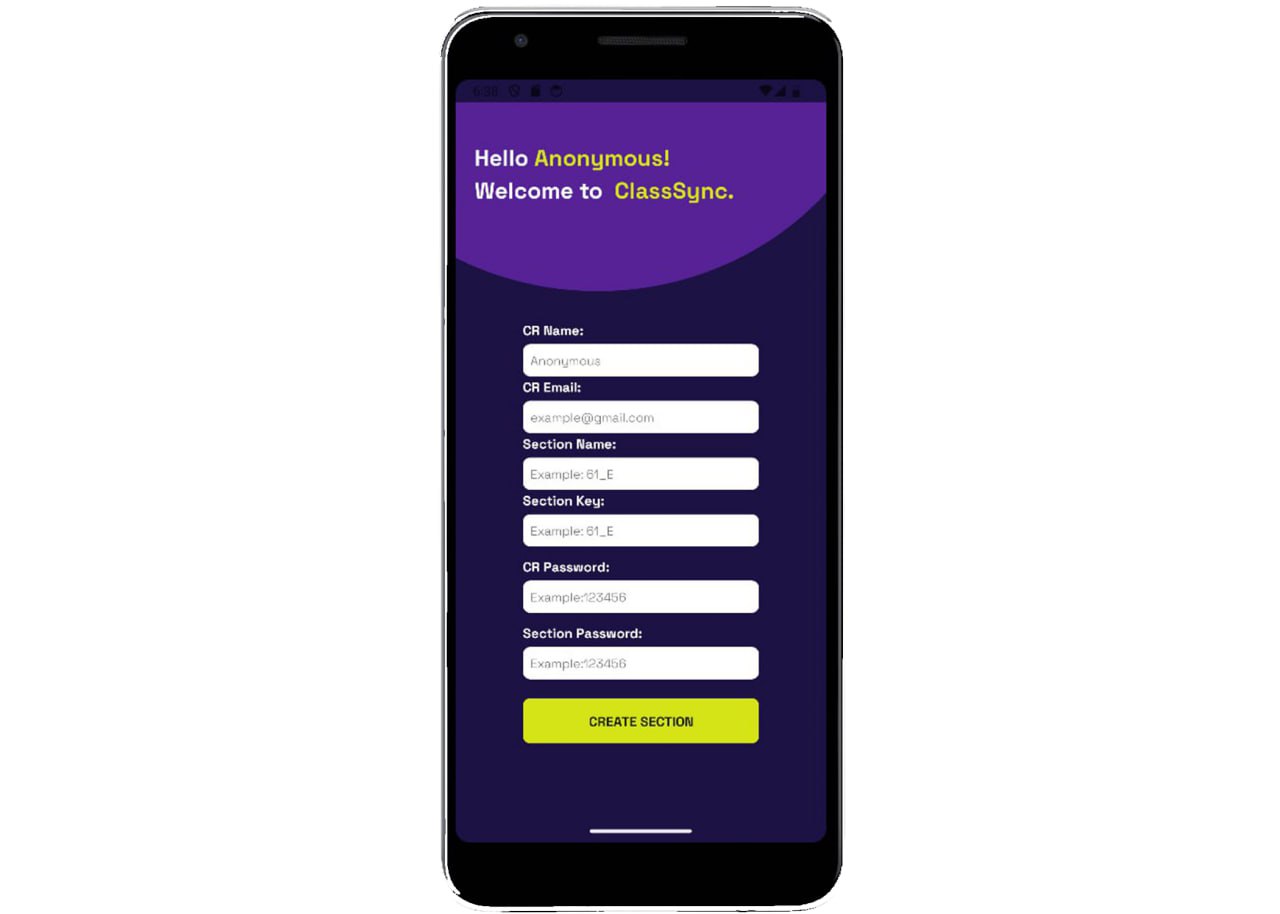 ClassSync Create Section